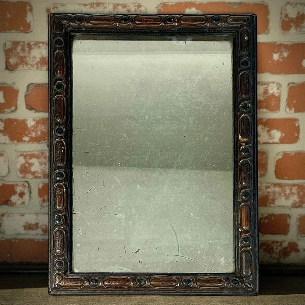 Antique Hand Carved Wood Framed Mirror Free‎ Standing 7